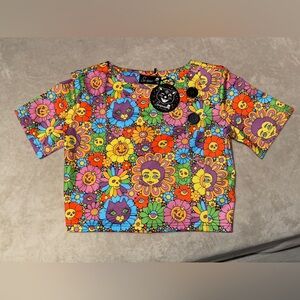 Rainbow Flower Crop Top